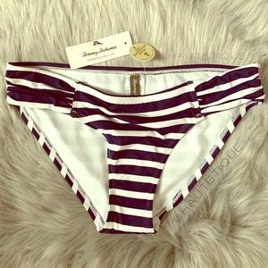 Tommy Bahama Stripe Side-Shirred Hipster Bikini